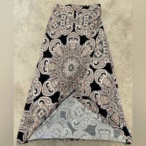 Anthropologie Maeve Womens XS Midi Skirt Paisley Faux Wrap Boho Pull On
